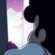 Stevonnie gazing out of their cell window.